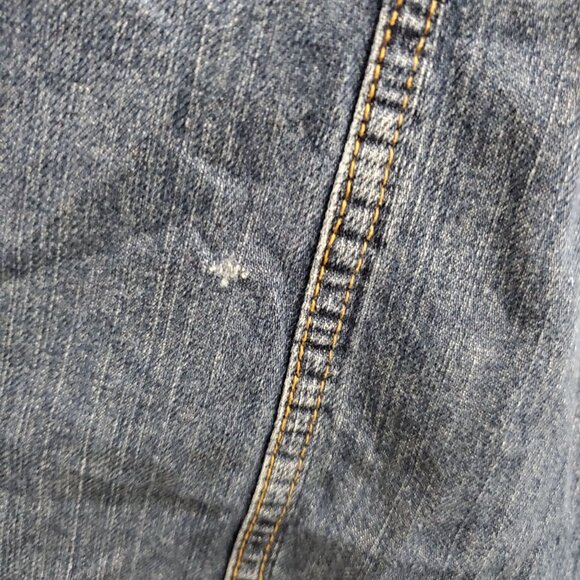 Hippie Junior's‎ Y2K Distressed Country Patch Boho Long Denim Maxi Skirt 7/28 - Picture 13 of 14